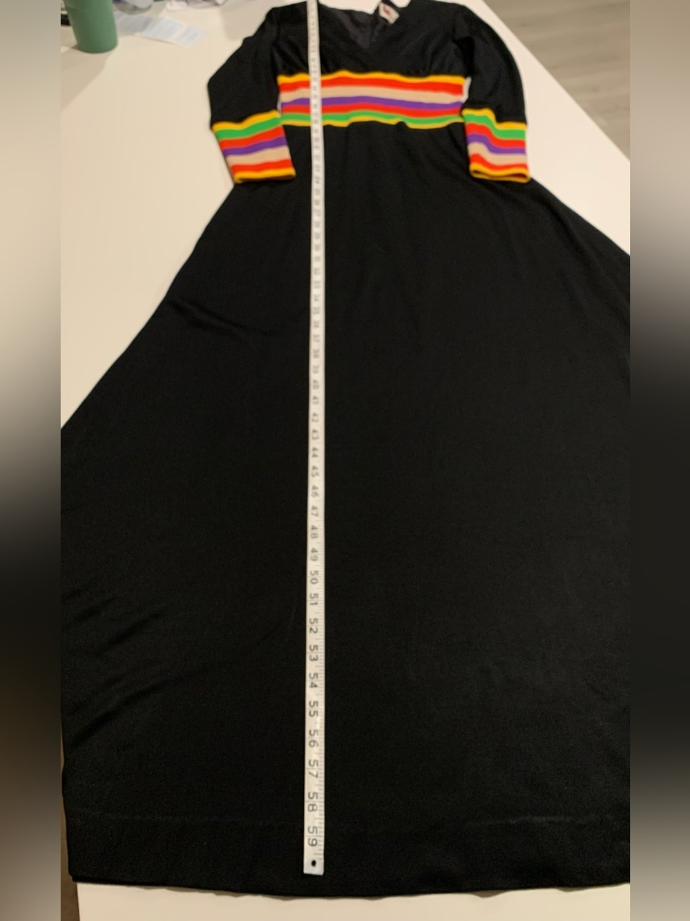 VTG Eve Le Coq 70s Black Knit Disco Glam Maxi Dress, Mod Hostess, Boho Chic, S/M - Picture 9 of 14